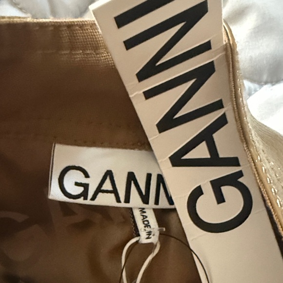 Ganni Shiny Tan Asymmetrical Skirt - Picture 3 of 3